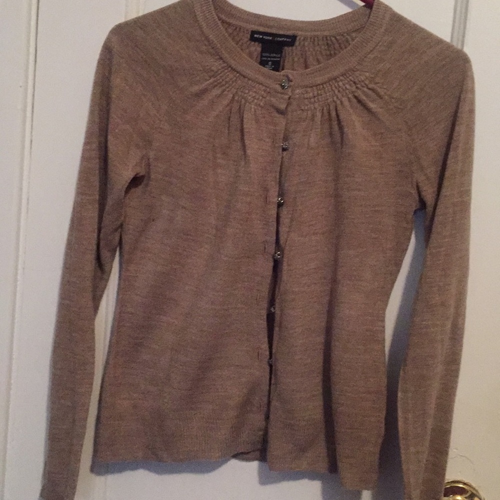 New York &Company Taupe cardigan size S